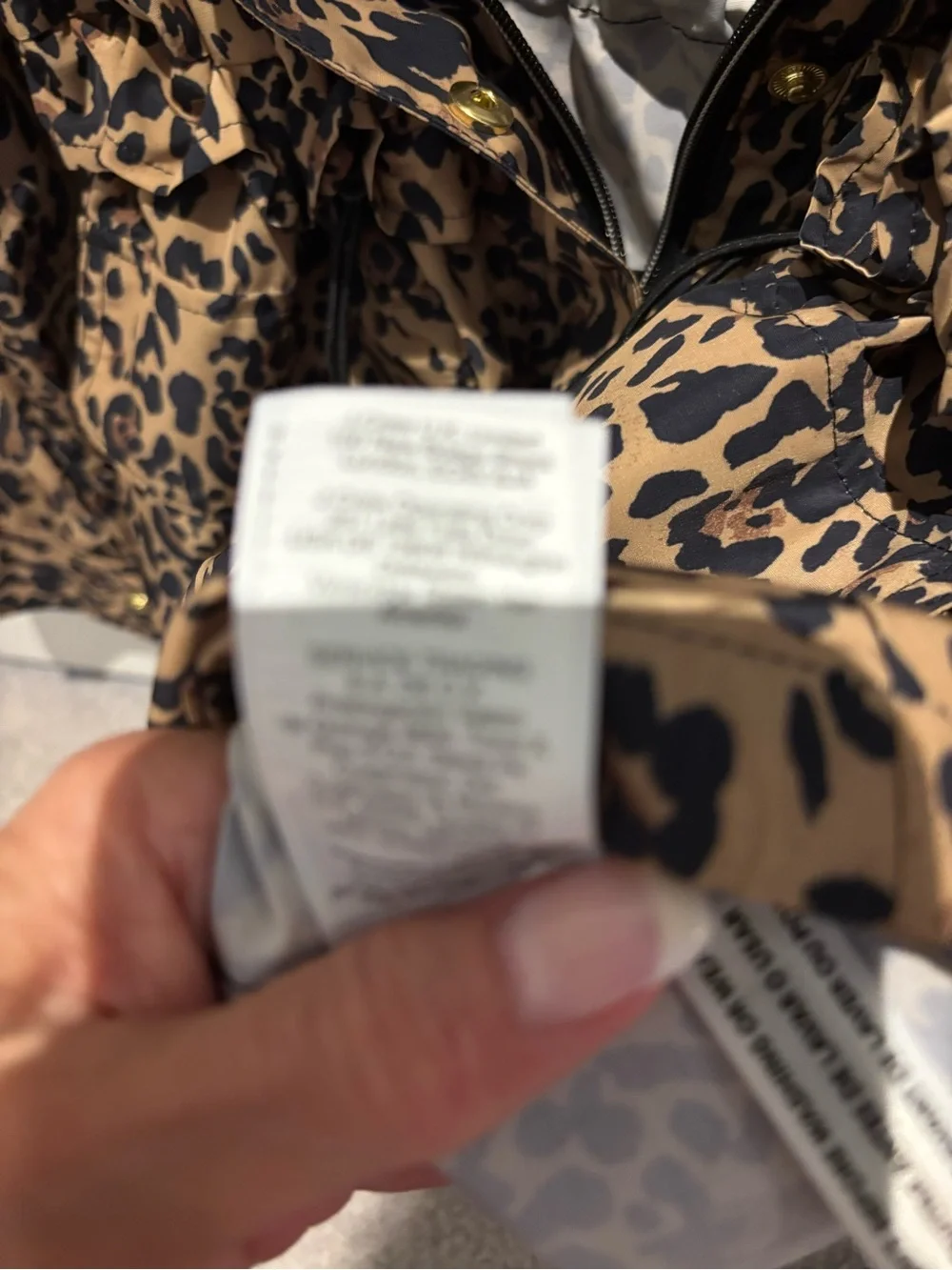 J. Crew Leopard Print long water resistant Jacket in Tan and Black with hood